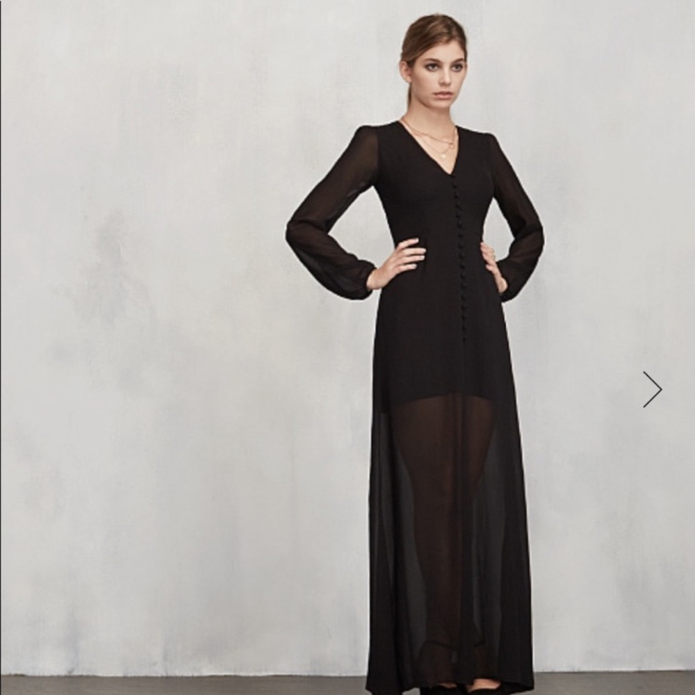 Reformation Camelia black dress size 0